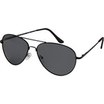 Riley Polarised Aviator Sunglasses (Unisex) - Black Smoke